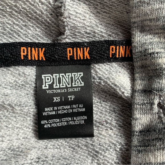 PINK Victoria's Secret Grey Zip Hoodie Size XS - Picture 3 of 7